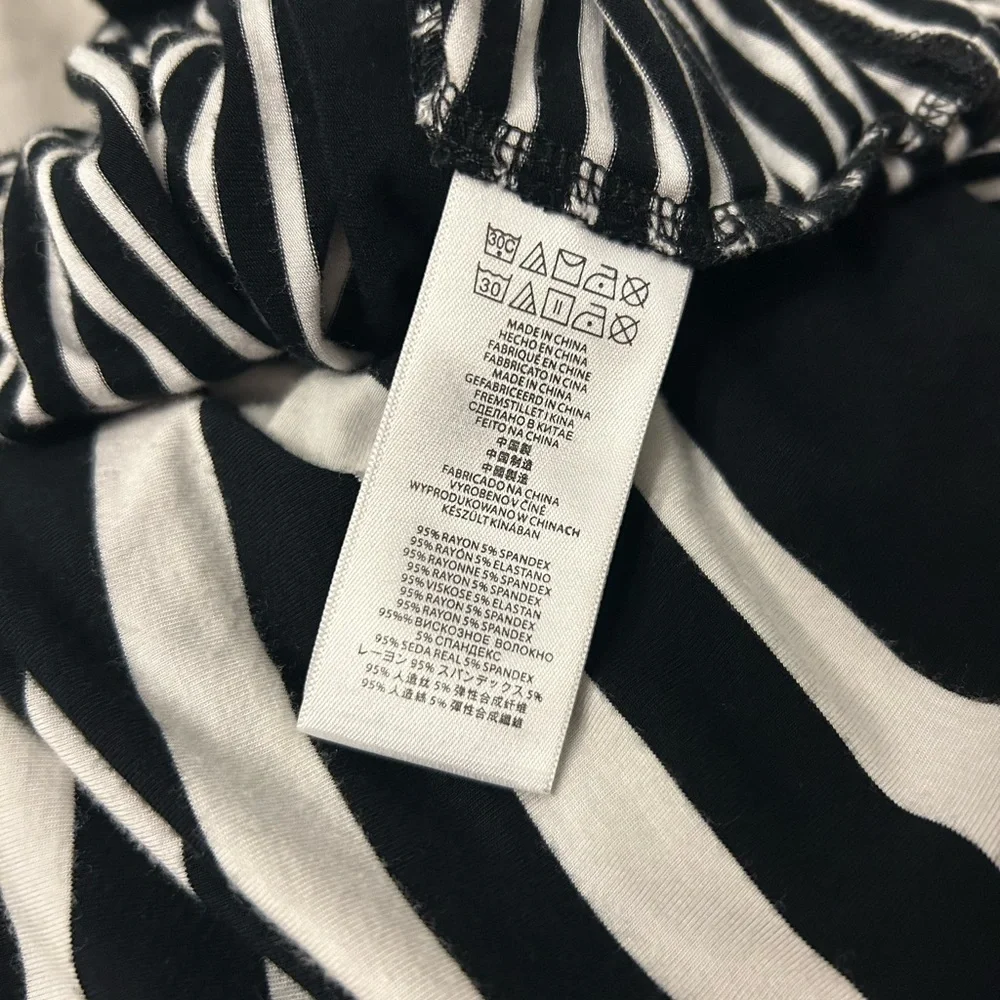 Michael Kors Black & White Striped Drawstring Maxi Skirt XL - Picture 4 of 5
